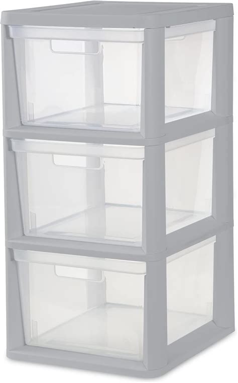 Sterilite 3 Drawer Storage Tower Plastic Bin Drawers With