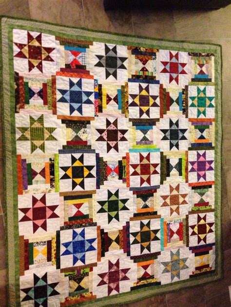 Courthouse Steps Star Blocks Quilt Blocks Pretty Quilt Log Cabin