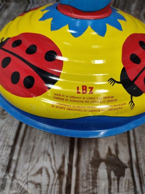 Vintage Lbz 6 Spinning Toy Top Tin Metal West Germany Etsy