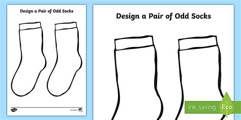 Editable Design A Pair Of Odd Socks Sock Template Twinkl