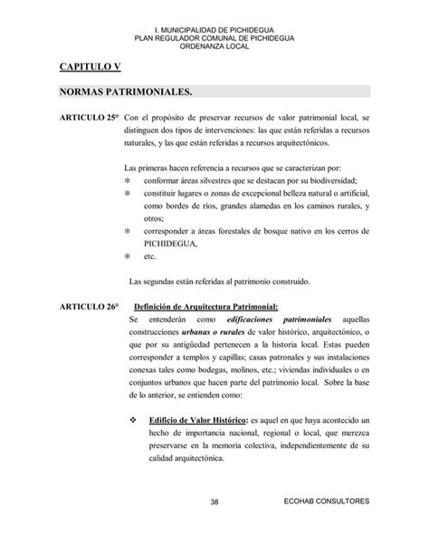 Plan Regulador Comunal De Pichidegua Ordenanza Local Pdf