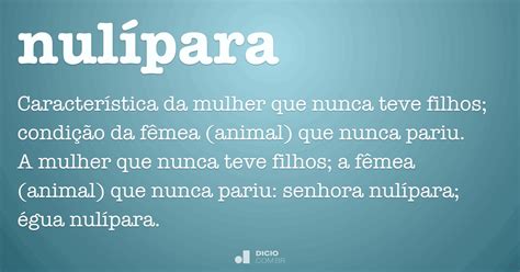 Nulípara - Dicionário Online de Português