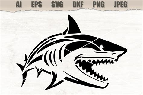 Stencil Shark SVG (3533401)