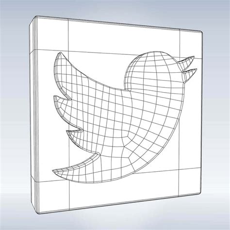 Twitter Logo Icon - 3D Model by Mohfakhry