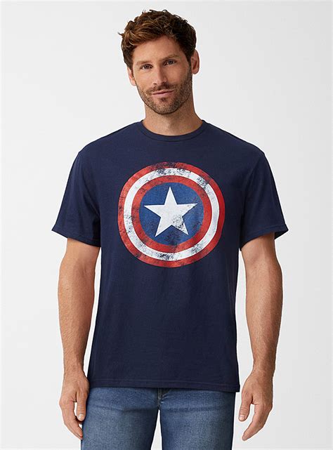 Vintage Captain America T Shirt Le 31 Shop Mens Printed