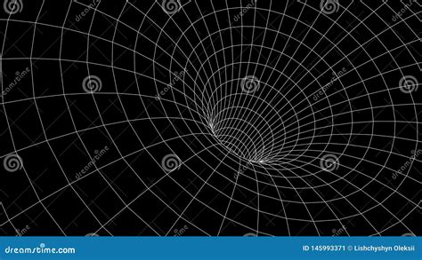 Tunnel Or Wormhole Abstract Wormhole Science 3D Tunnel Grid Wireframe