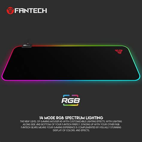 FANTECH MPR800s FIREFLY Soft Cloth RGB Mouse Pad REDTECH Computers