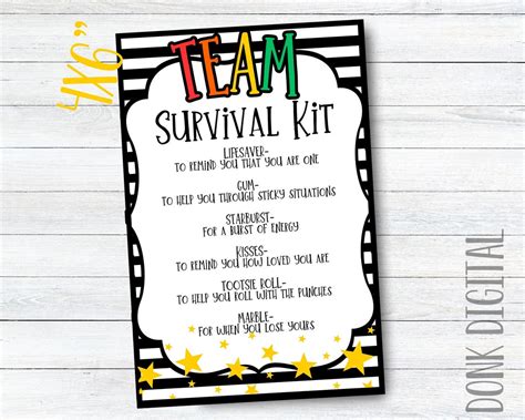 Team Survival Kit Tag Staff Appreciation Gift Tags Employee