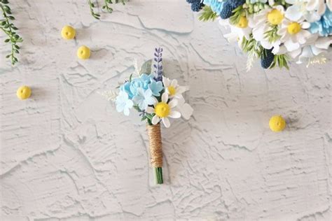 Boho Daisy Boutonniere Wildflower Wedding Boutonniere Groom Etsy