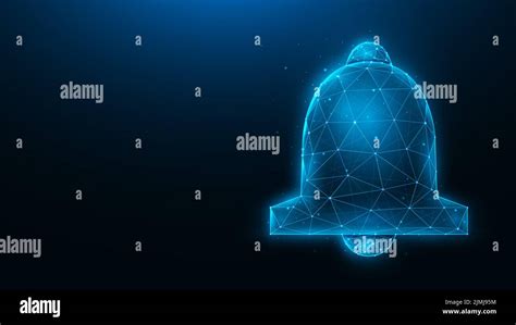 Vector Polygonal Illustration Of A Bell Alert Symbol In Polygonal
