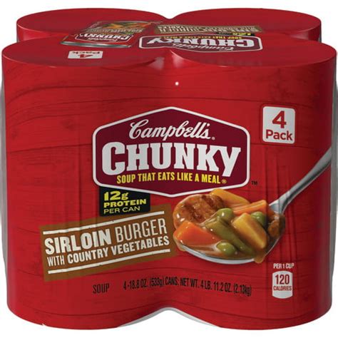 Campbell's Chunky Soup, Sirloin Burger with Country Vegetables Soup, 18 ...