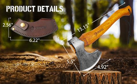 Amazon NEDFOSS Camping Hatchet Axe 15 Wooden Handle Bushcraft