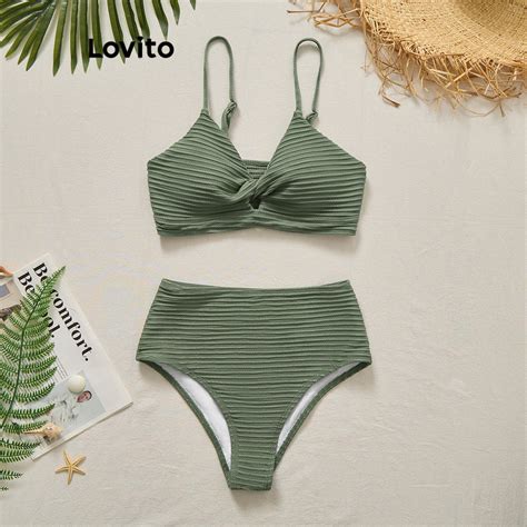 Lovito Bộ Bikini hở lưng trơn gợi cảm dành cho nữ LBL20277 Shopee Việt Nam