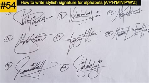 How To Write A Stylish Signature For Alphabets Afhmnpwz 54