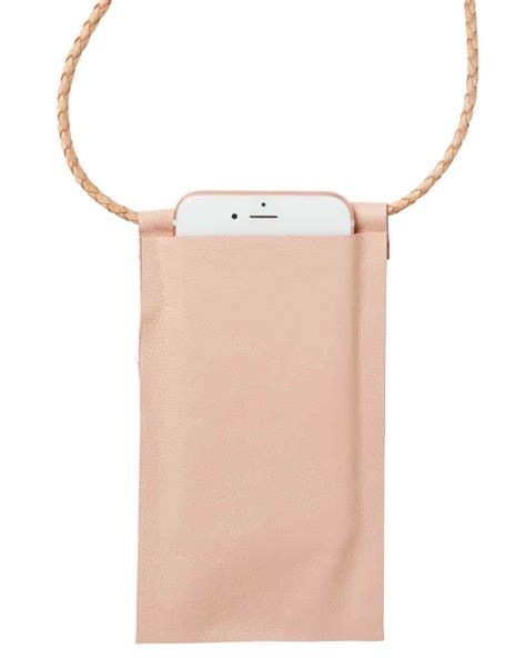 Leather Phone Pouch with Strap | Martha Stewart