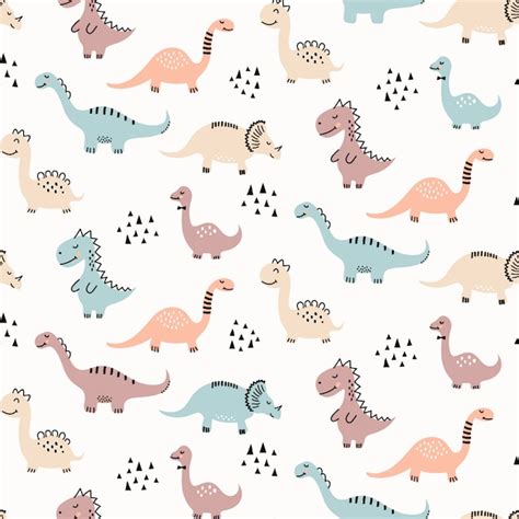 Cute Dinosaur Seamless Pattern Premium Vector