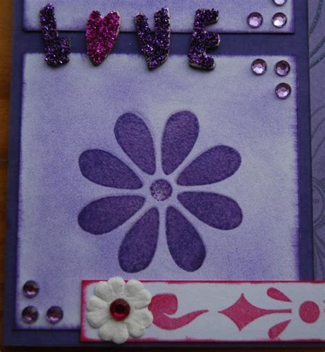 Naturally Me Creations Purple Sparkly Flower And Butterfly Card