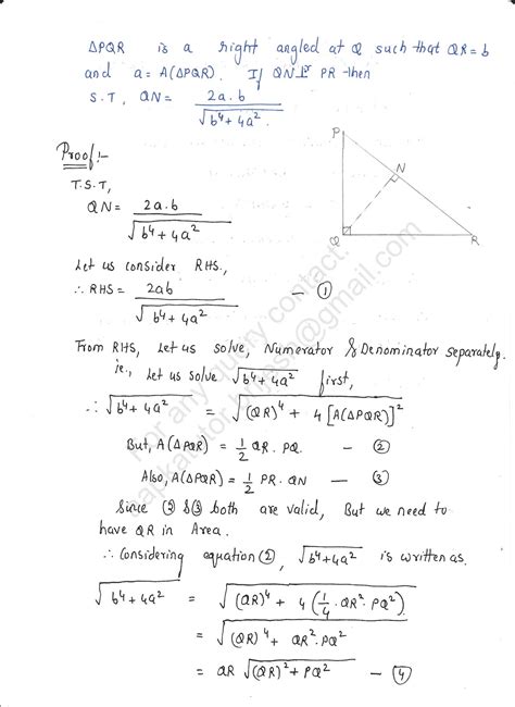 Pqr Is A Right Angled At Q Such That Qrb And Aa Pqr If Qn Is Perpendicular To Pr Then St