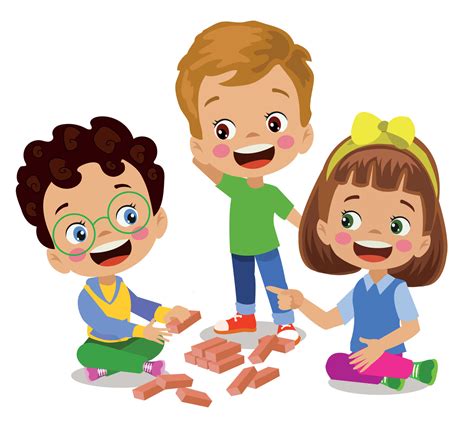 Cute Happy Kids Playing Games 14830119 Vector Art At Vecteezy