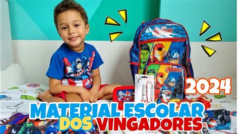 Material Escolar Dos Vingadores Youtube