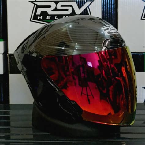 Jual HELM RSV NEW WINDTAIL CARBON GLOSSY HELM RSV HALF FACE ORIGINAL