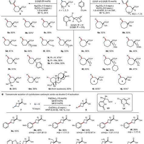 Substrate Scope Of Cyclopentane Carboxylic Acids Bolded Bonds Indicate Download Scientific