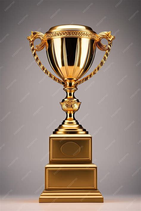 Premium AI Image | A gold trophy with a grey background