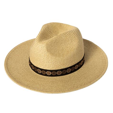 Comhats Sun Beach Fedora Hat For Women Packable Wide Brim Panama Hat Uv