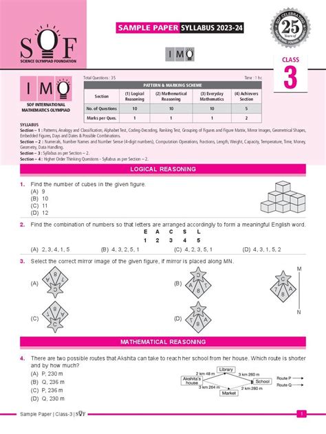 Sof Imo Sample Paper 2024 Class 3