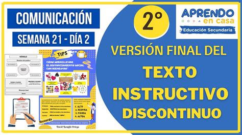 Escribir Un Texto Instructivo Discontinuo Aprendo En Casa