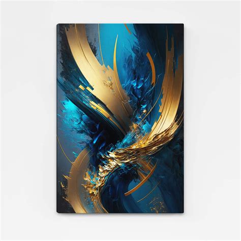 Abstract Blue and Gold Wall Art | MusaArtGallery™