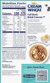 Nabisco Instant Cream Of Wheat Hot Cereal Cinnabon Ct OFF