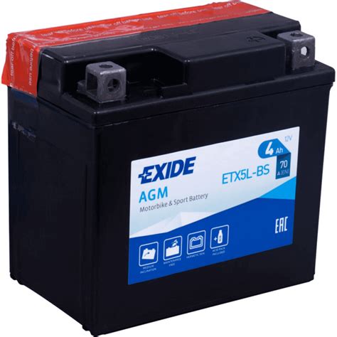 Exide Etx L Bs Bike Agm Ah Motorradbatterie Din Ytx L Bs