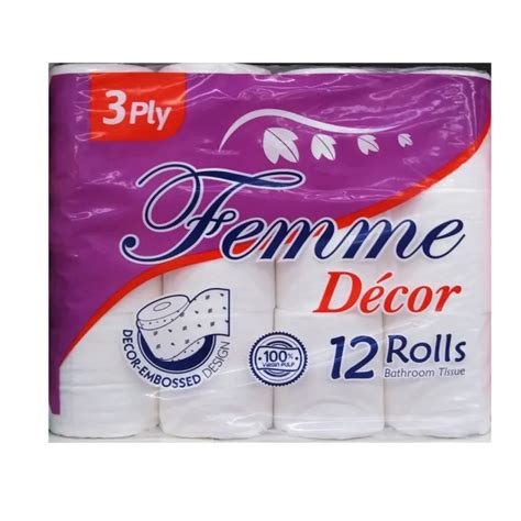 Femme Decor Bathroom Tissue 3 Ply 12 Rolls 1 Pack Lazada Ph