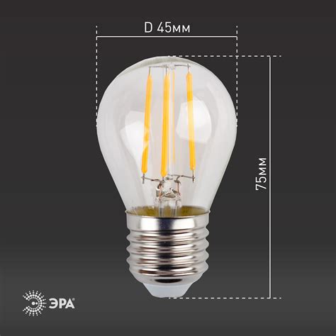 Лампочка светодиодная ЭРА F-LED P45-11W-840-E27 Е27 / Е27 11Вт филамент ...