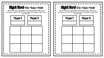 Sight Words Tic Tac Toe By Aileen Lim Tpt