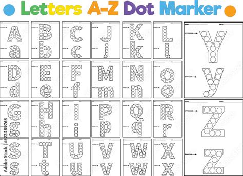 Alphabet Dot Marker Book Dab The Dot Activity Printable Worksheets Kindergarten Coloring Pages