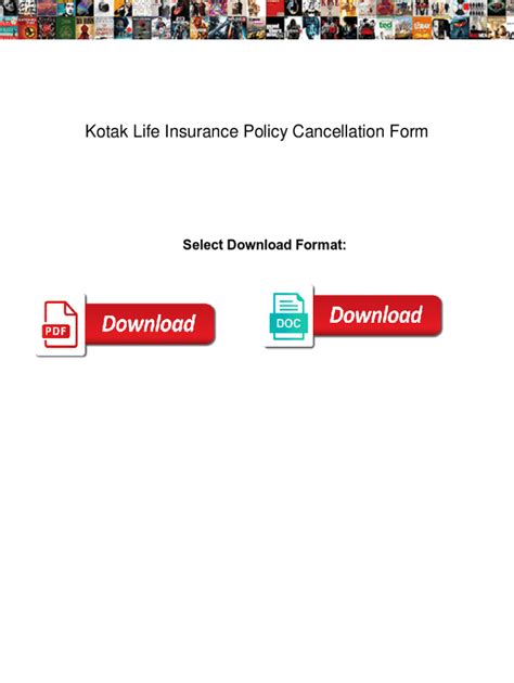 Fillable Online Kotak Life Insurance Policy Cancellation Form Kotak Life Insurance Policy