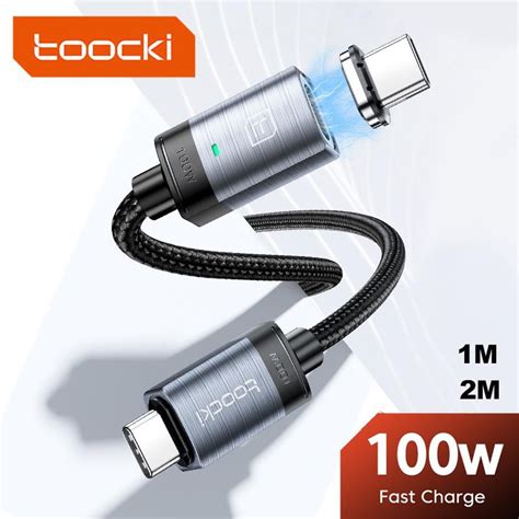 Toocki สายเคเบิลแม่เหล็ก Pd 100w Usb C เป็น Type C ชาร์จเร็ว สายข้อมูล