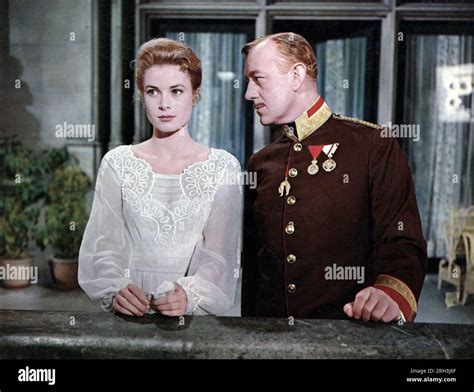 Grace Kelly Alec Guinness On Set Of The Film The Swan Mgm