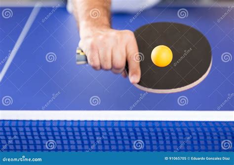 Ping Pong Player Hitting The Ball Royalty Free Stock Photo