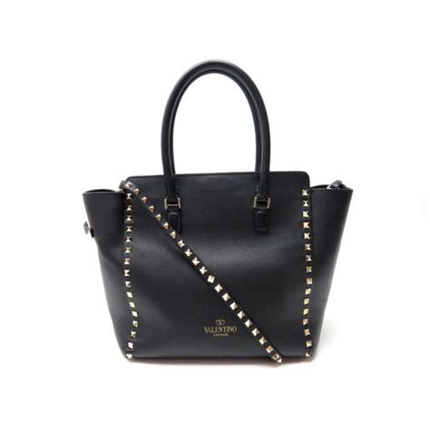 Sac A Main Valentino Rockstud Bandouliere Cuir Noir