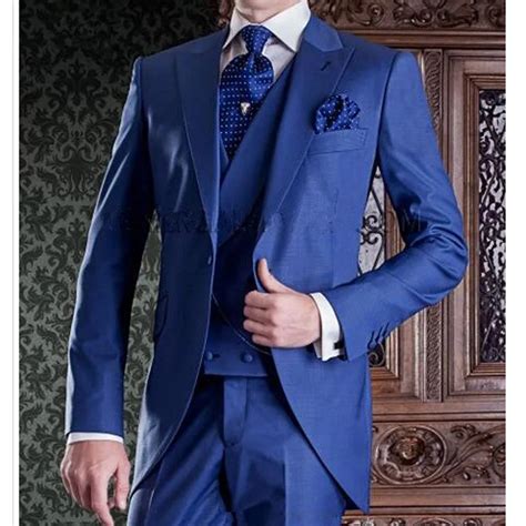 Royal Blue Long Wedding Groomsmen Tuxedos For Groom Wear 2018 Three