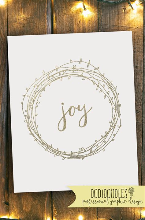 Joy Printable Christmas Printable Digital Download Joy Etsy