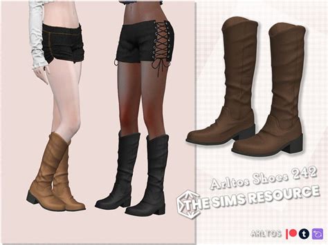 Arltos Leather Boots Female In 2024 Sims 4 Cc Shoes Sims 4 Clothing
