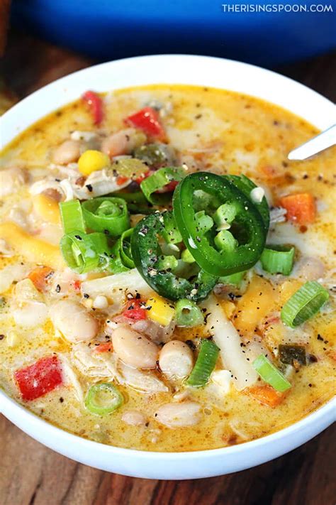 Creamy White Bean Chicken Chili With Cream Cheese The Rising Spoon