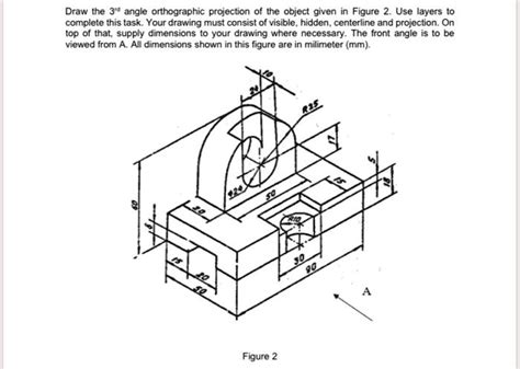 SOLVED Draw the 31Â angle orthographic projection of the object given