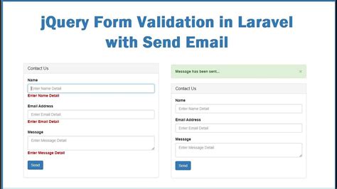 JQuery Form Validation In Laravel With Send Email YouTube