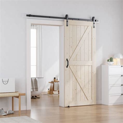 Calhome Paneled Wood 1 Panel With Clavos Series Barn Door Without