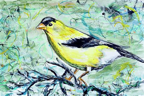 Goldfinch In Watercolor Painting By Patty Donoghue Fine Art America